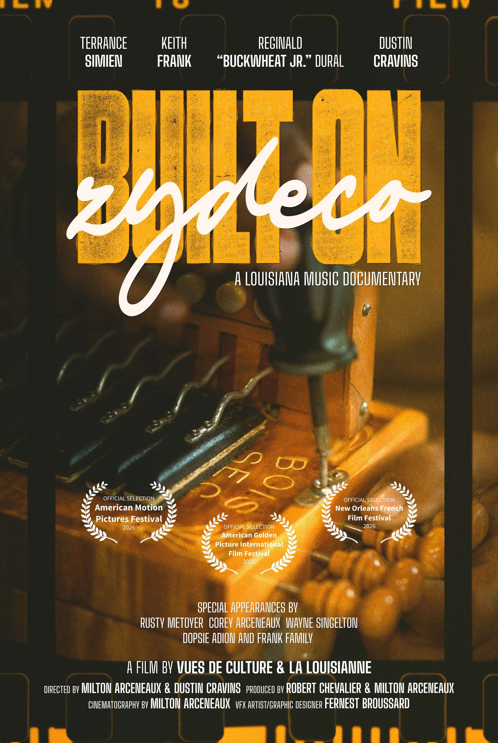 Built on Zydeco — official film poster with festival laurels